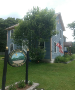 Hiker Hostel flying USA flag