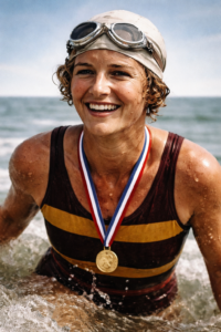 Trudy Ederle and medal