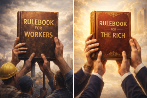 Two rulebooks in society image