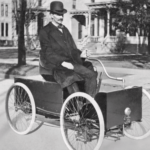 Henry Ford on his first automobile