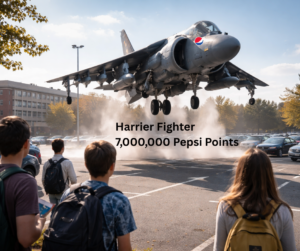 Harrier jet Pepsi commercial John Leonard case illustration