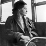 Rosa Parks on bus image