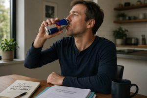 Ben drinking Red Bull
