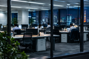 Late night in Tokyo office