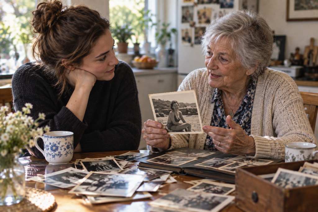 Sharing stories over old photos